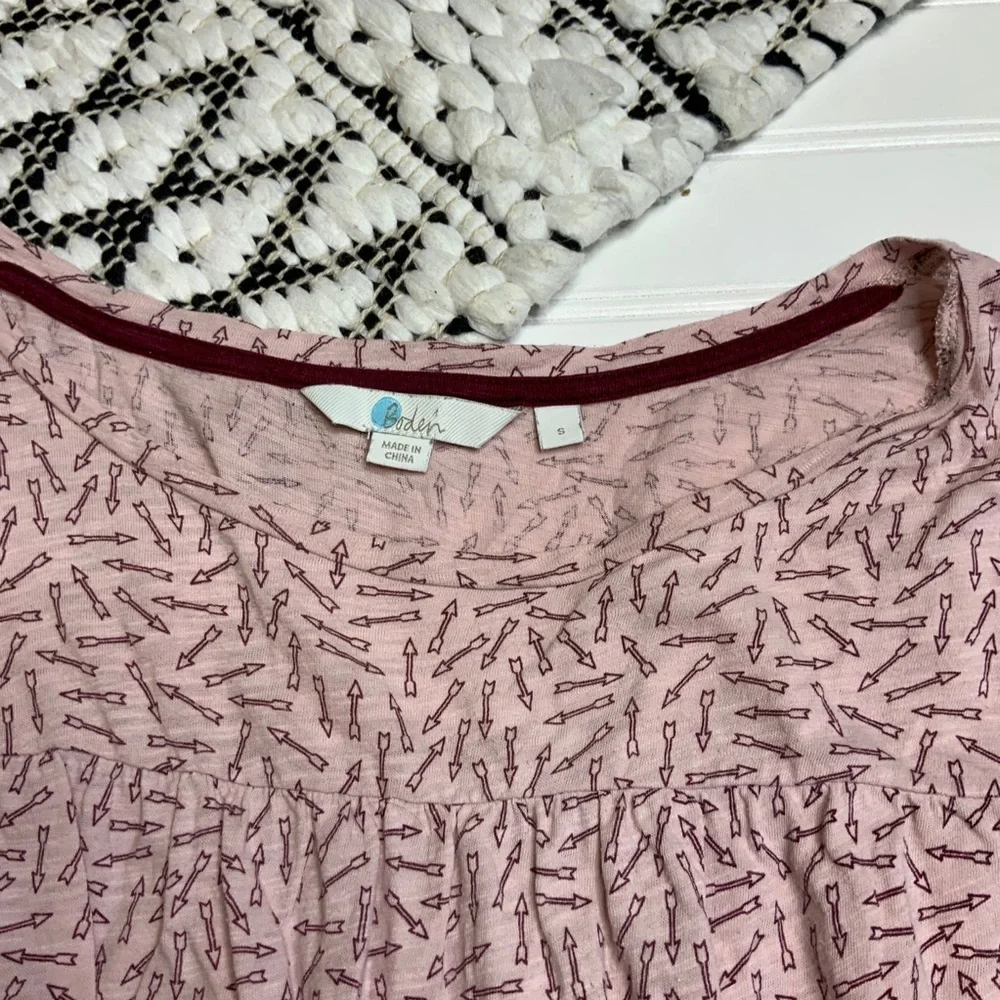 BODEN Pink Arrow Scoop Neck Blouse - Picture 2 of 6